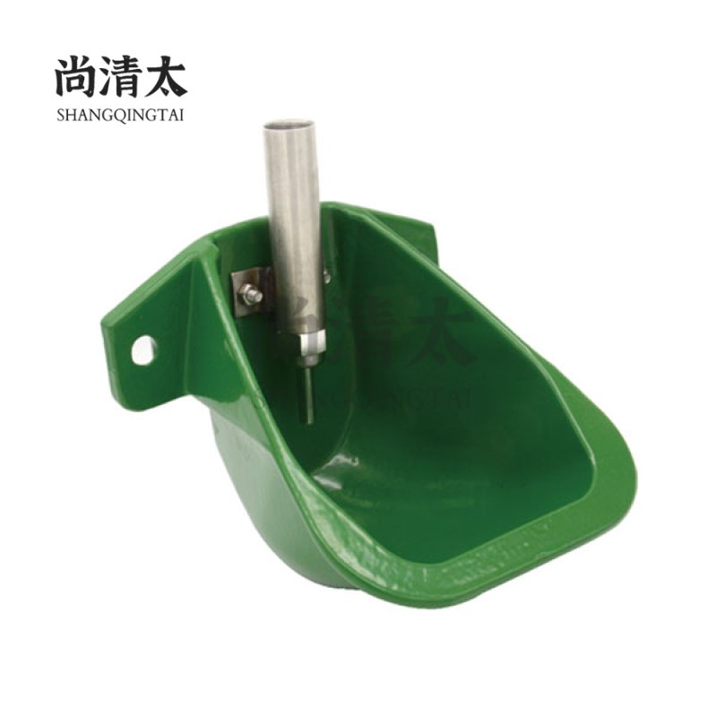 0.36L Cast Iron Bowl Green Spray Plastic Sheep Drinking Bowl